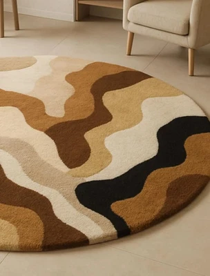 Hand-Tufted Round Wool Rug  for living room etc - Image 1 of 4