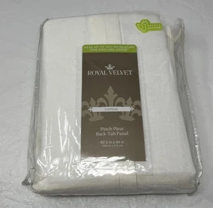 JCP Royal Velvet CREAM Supreme Pinch Pleat Back Tab Panel Curtain 62.5 x 84" - Picture 1 of 5