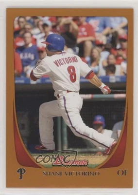 2011 Bowman Orange /250 Shane Victorino #14 - Image 1 of 2