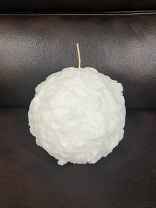 Large Wax PartyLite Snowball Christmas Snow Candle 6” Never Lit Discontinued - Picture 1 of 15