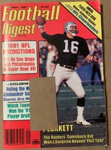 1981 FOOTBALL DIGEST-  Jim Plunkett - Oakland Raiders - Picture 1 of 1