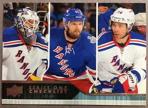 2014-15 Upper Deck Checklist #200 Lundqvist, Nash, & St. Louis New York Rangers - Picture 1 of 1
