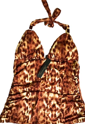 NUEVO CON ETIQUETAS $79.00 TRAJE DE BAÑO HERMANNY BY VIX ANIMAL PRINT TANKINI TOP TALLA 6  Foto 1 de 4