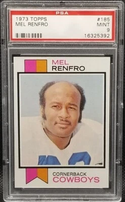 1973 Topps, PSA 9, MEL RENFRO, #185, Dallas Cowboys, PSA 9, HOF - Image 1 of 2