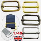  1-4 Set Metal Tri Glides with bar strap adjuster - buckles with slider Kits UK
