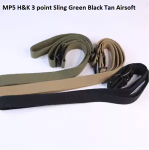 MP5 H&K 3 point Sling Green Black Tan Airsoft - Picture 1 of 24