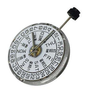 White/Gold Day/Date@3 Automatic Watch Movement For ETA 2836-2 SELLITA SW220 B - Picture 1 of 13