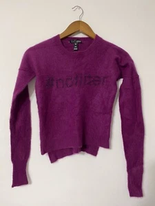 AQUA Sweater 100% Cashmere Womens Size M Purple Long Sleeve #2354 - Picture 1 of 7