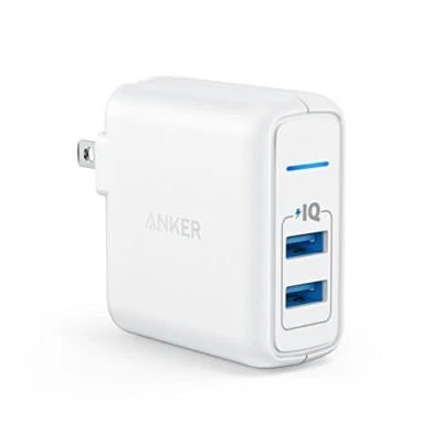 Cargador de pared de viaje USB Anker Elite de doble puerto 24 W PowerPort 2 con PowerIQ  Foto 1 de 4