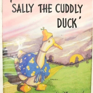 Collis childrens book cover illustration painting antique Sally The Duck #22 - Picture 1 of 9