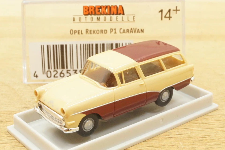 HO 1:87 Brekina 20049 Opel Rekord P1 Caravan " Beige/Marrone " Nuovo in OVP - Immagine 1 di 4