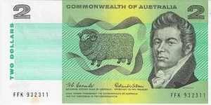 Australia $2 Coombs/Wilson ND (1966) Pick-38a AU Stain Lower Left - Picture 1 of 2
