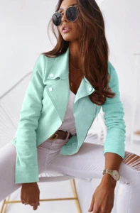 Women Casual Lightweight Suede Raw Edge Unlined Short Length Biker Jacket. - Picture 1 of 18