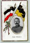 10549185 - Kaiser Wilhelm II und Fahnen, schwarz-weiss-rot AK Zweibund