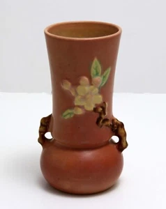 Vintage Roseville Pottery, Apple Blossom Vase, #381-6 - Picture 1 of 6