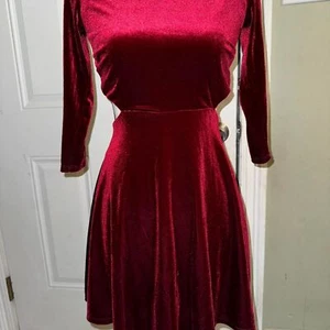 Lulus Velvet Women's Burgundy and Red Mini Dress Sz Small NWOT - Picture 1 of 7