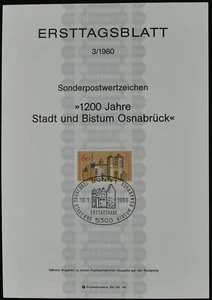 West Germany 3/1980, Osnabruck Town Ersttagsblatt - Picture 1 of 1