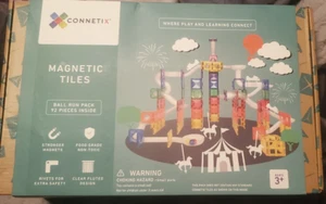 Connetix Magnetic Tiles , 92 piece ball run set christmas birthday kid gifts - Picture 1 of 2