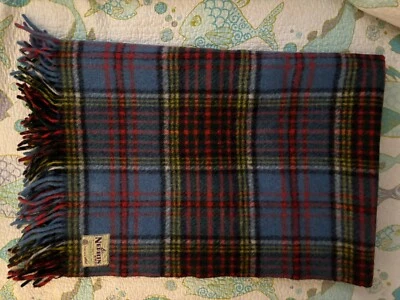 Nephin Wool Throw Stadium Blanket Tartan Travel Rug Blue Plaid Ireland — 第 1/3 张图片