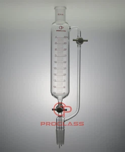 Lab 250mL Graduated Pressure Equalizing Funnel Double PTFE Stopcock - Picture 1 of 1