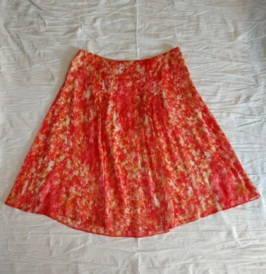 FALDA FLORAL PLISADA JONES NY 12P acuarela gasa crepé forrada cremallera lateral Foto 1 de 4