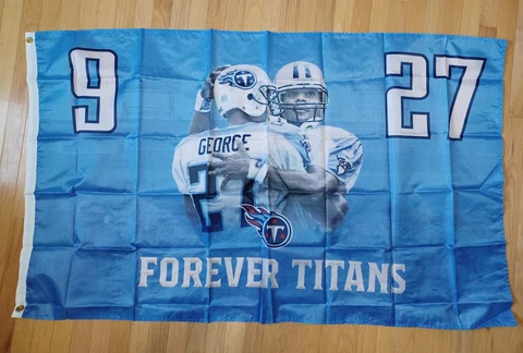 Tennessee Titans 3' X 5' Flag Eddie George Steve Mcnair New Cover