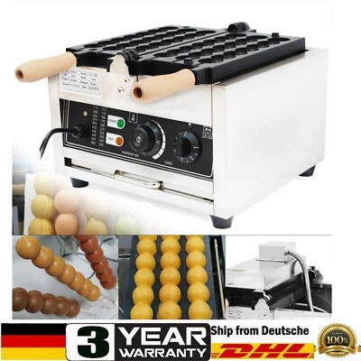 Stainless Steel Commercial Waffle Bite Bubble Waffle Maker Machine Non Stick Pan - Image 1 of 4