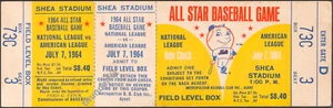 1 1964 ALL-STAR GAME VINTAGE UNUSED FULL TICKET BASEBALL reproduction laminated! - Picture 1 of 1