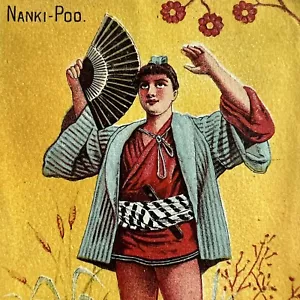 Antique Victorian Advertising Trade Card J&P Coats Thread Nanki-Poo Mikado Opera - Picture 1 of 5