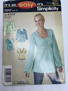 Simplicity Easy- To Sew 3842 Sewing Pattern Size A 8-18 UNCUT Bias Tunic Or Top - Picture 1 of 10