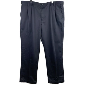 IZOD American Chino Pants Men's Size 46(44) x 32 Black Pleated Expandable Waist - Picture 1 of 20