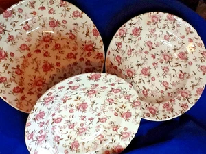 NASCO 'ROSE GARDEN' SET SALATSCHÜSSELN (3) JAPAN 8 5/8" (SANFT GEBRAUCHT) 061524A - Bild 1 von 4