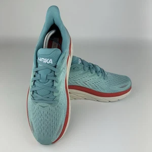 Hoka One One Clifton 8 Aquarelle Womens Running Shoes Blue Size 12 B TRIED ON - Picture 1 of 12