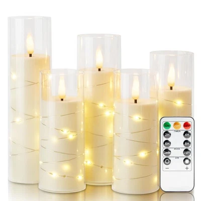 Ivory Flameless LED Candles with Remote Control & Timer, Battery Operated Sta.. - Image 1 of 4