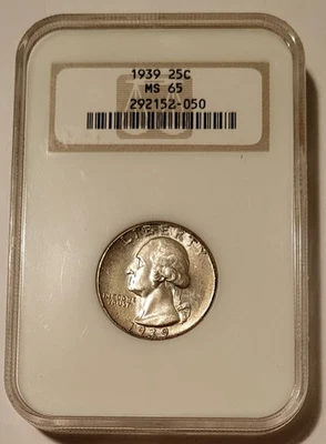 1939 Washington Quarter MS65 NGC OH - Image 1 of 4