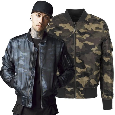 Urban Classics - SHINY CAMO BOMBER Pilot Aviation Jacket - Image 1 of 2