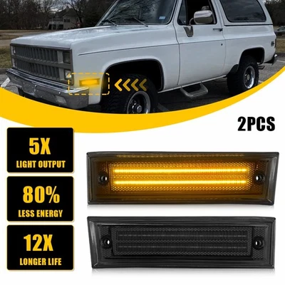 2X AUXITO Lens Smoke LED Side Marker Light Fit Chevrolet GMC K5 Blazer 1981-1991 - Image 1 of 4