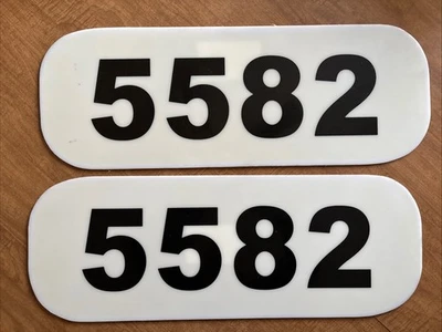 Juego de 2 placas numeradoras de locomotora Wells Fargo Ex BNSF Gp38-2. Foto 1 de 3