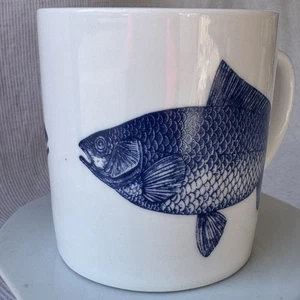 Caskata blau & weiß Becher großer Fisch 12 Unzen Kapazität 3,75" Durchmesser - Bild 1 von 8