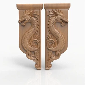Dragon Corbel Set STL File For CNC Router 3D Printer STL 3D Model - Picture 1 of 7