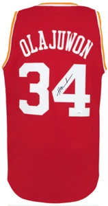 Hakeem Olajuwon Signed Red 'The Dream' T/B Custom Basketball Jersey - (JSA COA) - Picture 1 of 3