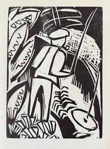 KARL SCHMIDT-ROTTLUFF: DER ANGLER ORIGINAL-HOLZSCHNITT 1923 WV RATHENAU 4 - Bild 1 von 4