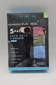 5Pack SKORA Real Run Men’s Small Crew Neck Shirts Assorted Black Blue Gray Green - Picture 1 of 5