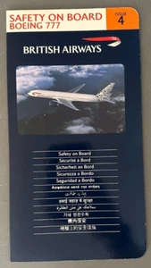 Tarjeta de seguridad British Airways Boeing 777 instrucciones edición 4 - Imagen 1 de 3