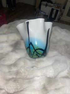 vintage hand blown art glass vase large - Picture 1 of 7