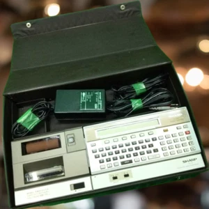 Rare Vintage SHARP PC-1500 Pocket Computer + CE-150 Printer Cassette Japan Test - Picture 1 of 21