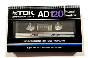 TDK AD 120 vintage audio cassette blank audio sealed Made in Japan Type I v2 - Picture 1 of 2