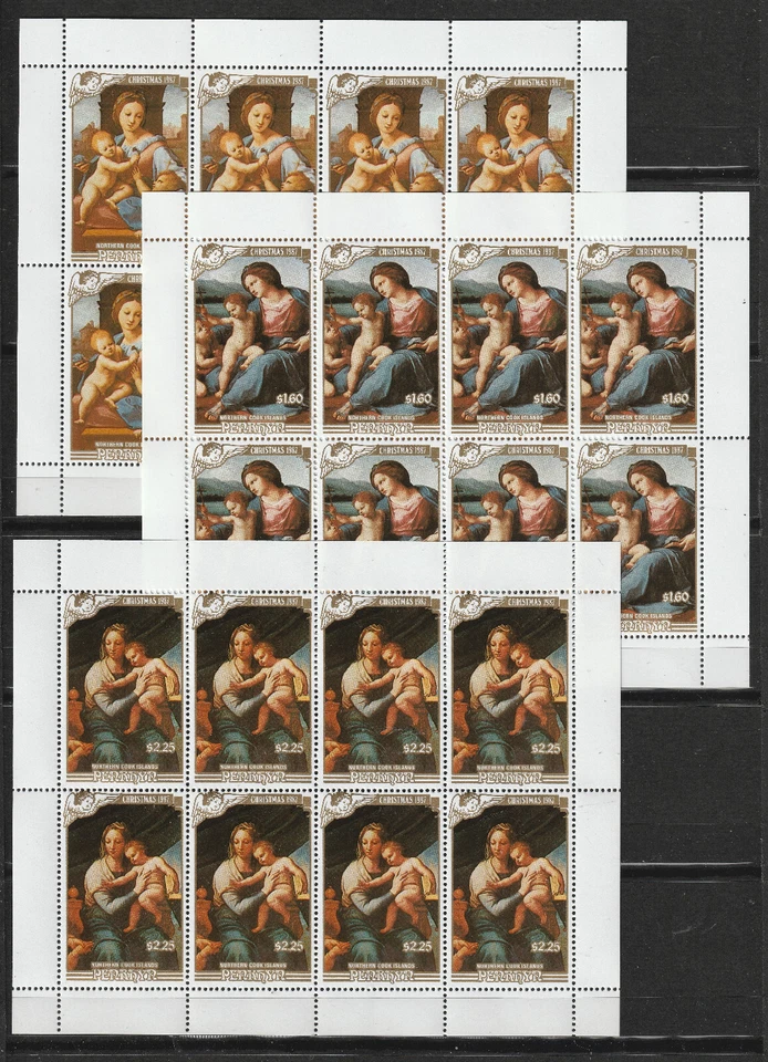 PENRHYN 1987 - Série Noël n° 338 à 340 - Mini-feuilles 8 timbres - Neufs** / MNH - Photo 1/1