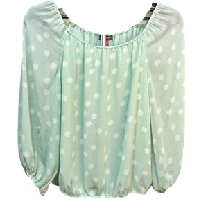 Vince Camuto verde menta/bianco pois foderato maniche 3/4 donna taglia S - Foto 1 di 4