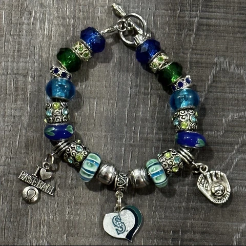 New Seattle Mariners MLB Beaded Charm Bracelet Cover